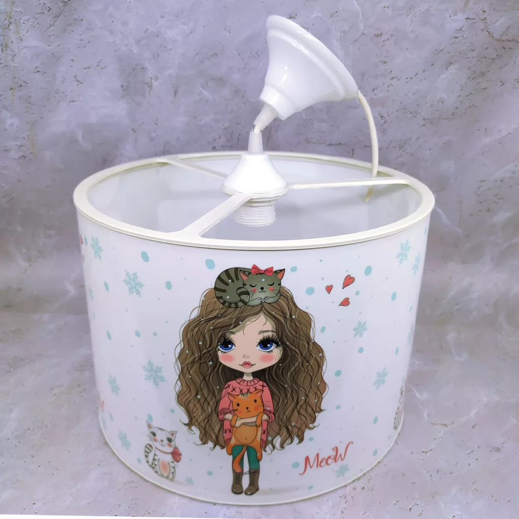 لوستر کودک مدل دختر و گربه