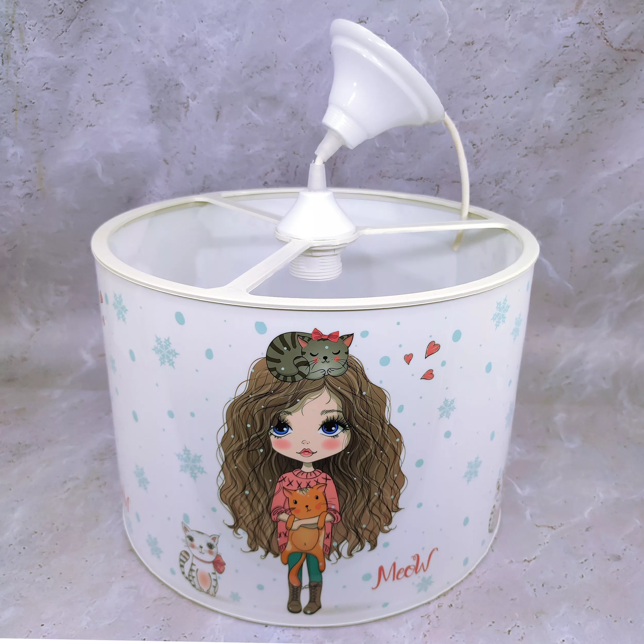 لوستر کودک مدل دختر و گربه