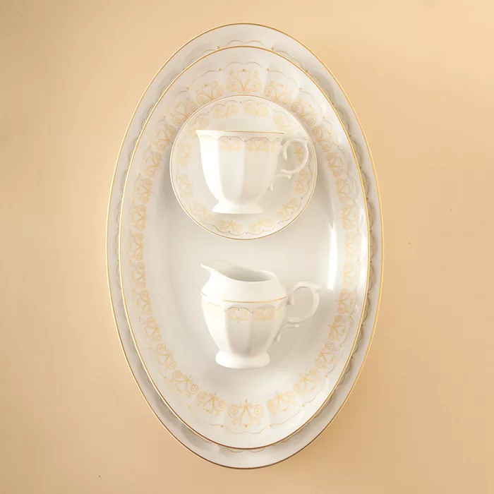 سرویس غذاخوری 103 پارچه چینی زرین ایران مدل نئوکلاسیک هیلدا درجه عالی