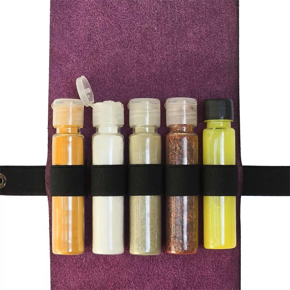 ظرف ادویه سفری لیموکمپ مدل لوله ای چرمی بسته 5 عددی