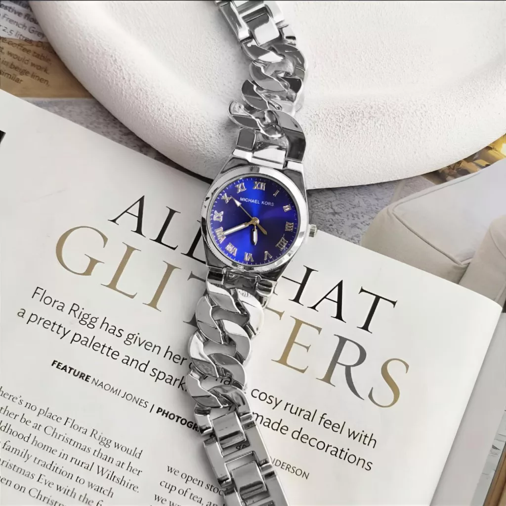 ساعت مچی عقربه‌ای کوارتز زنانه مدل زنجیری یونانی کد 109