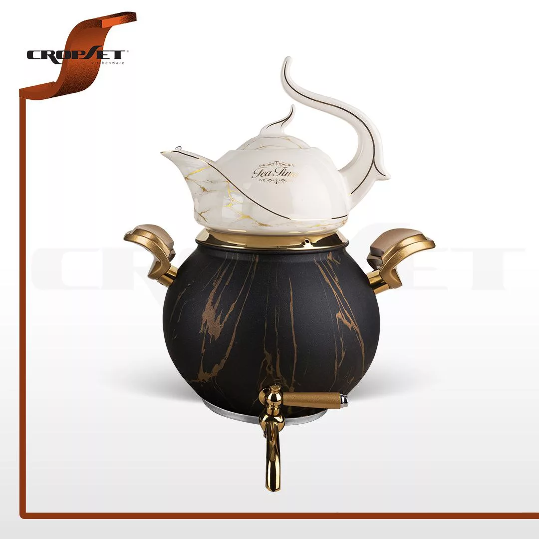 ست کتری و قوری کروپ ست طرح ماربل کد 507