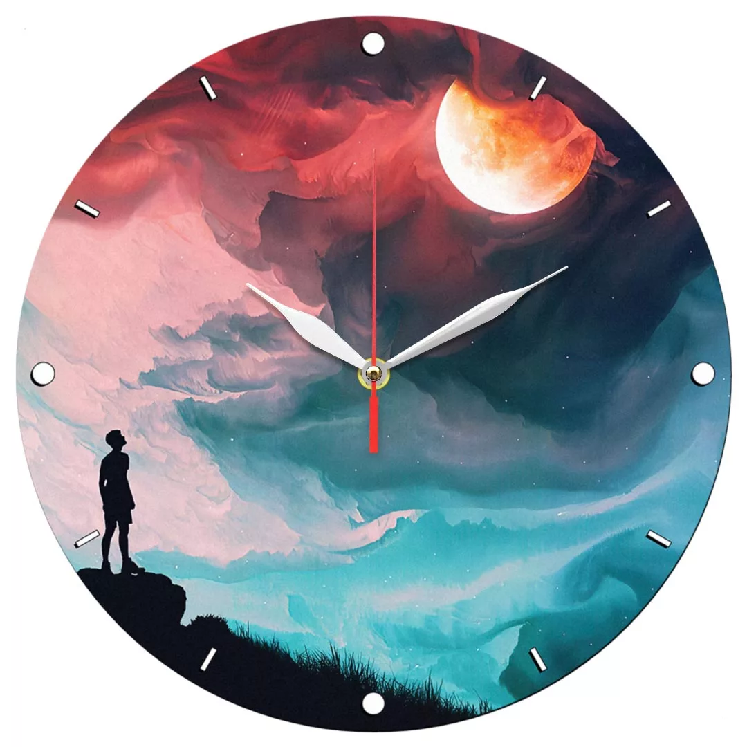 ساعت دیواری طرح ابر و ماه کد 1280
