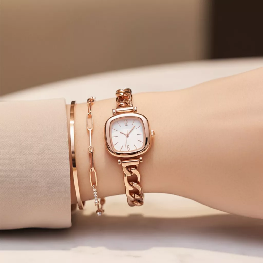 ساعت مچی عقربه‌ای کوارتز زنانه مدل زنجیری مینیمال 116C