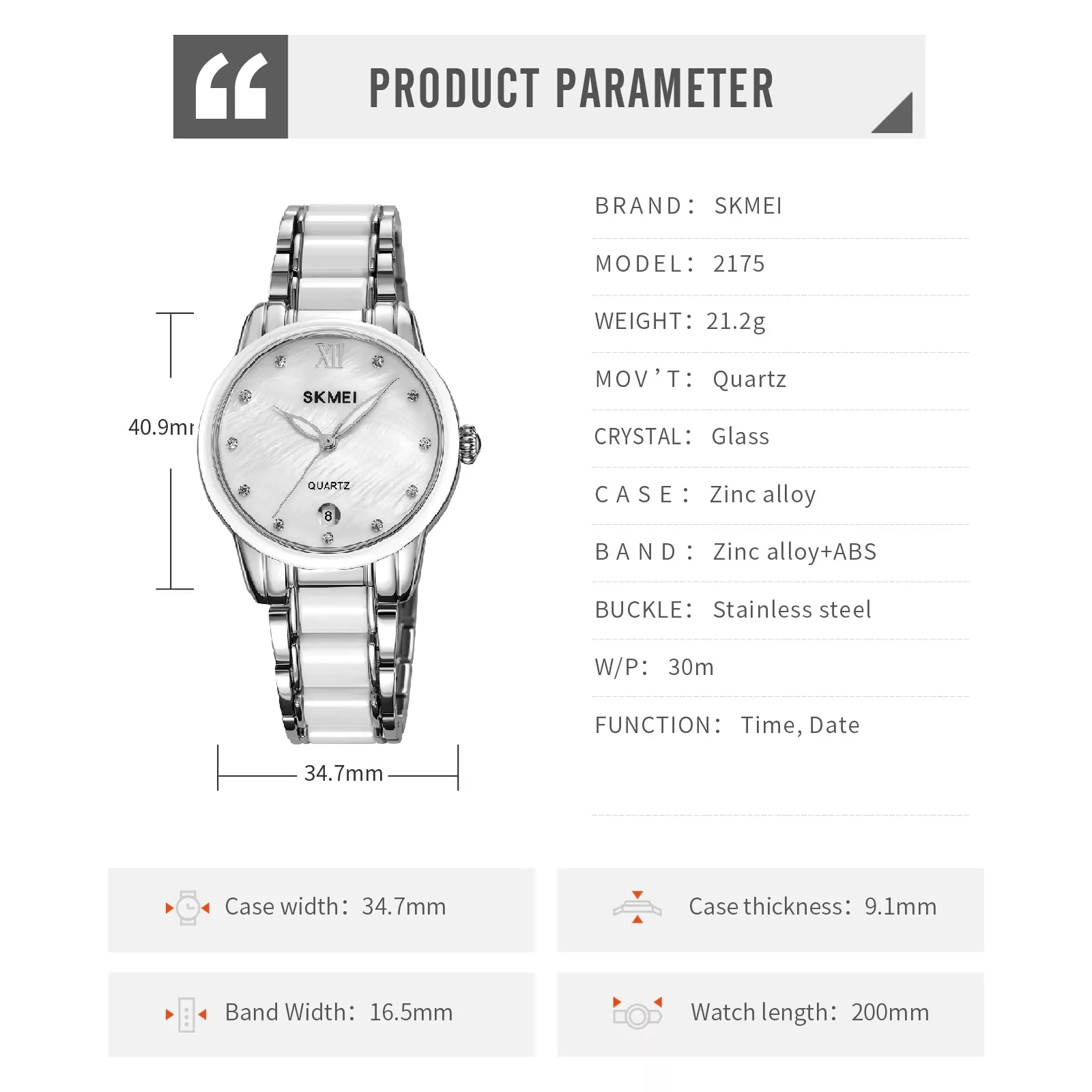 ساعت مچی عقربه ای زنانه اسکمی مدل 217 کد 02