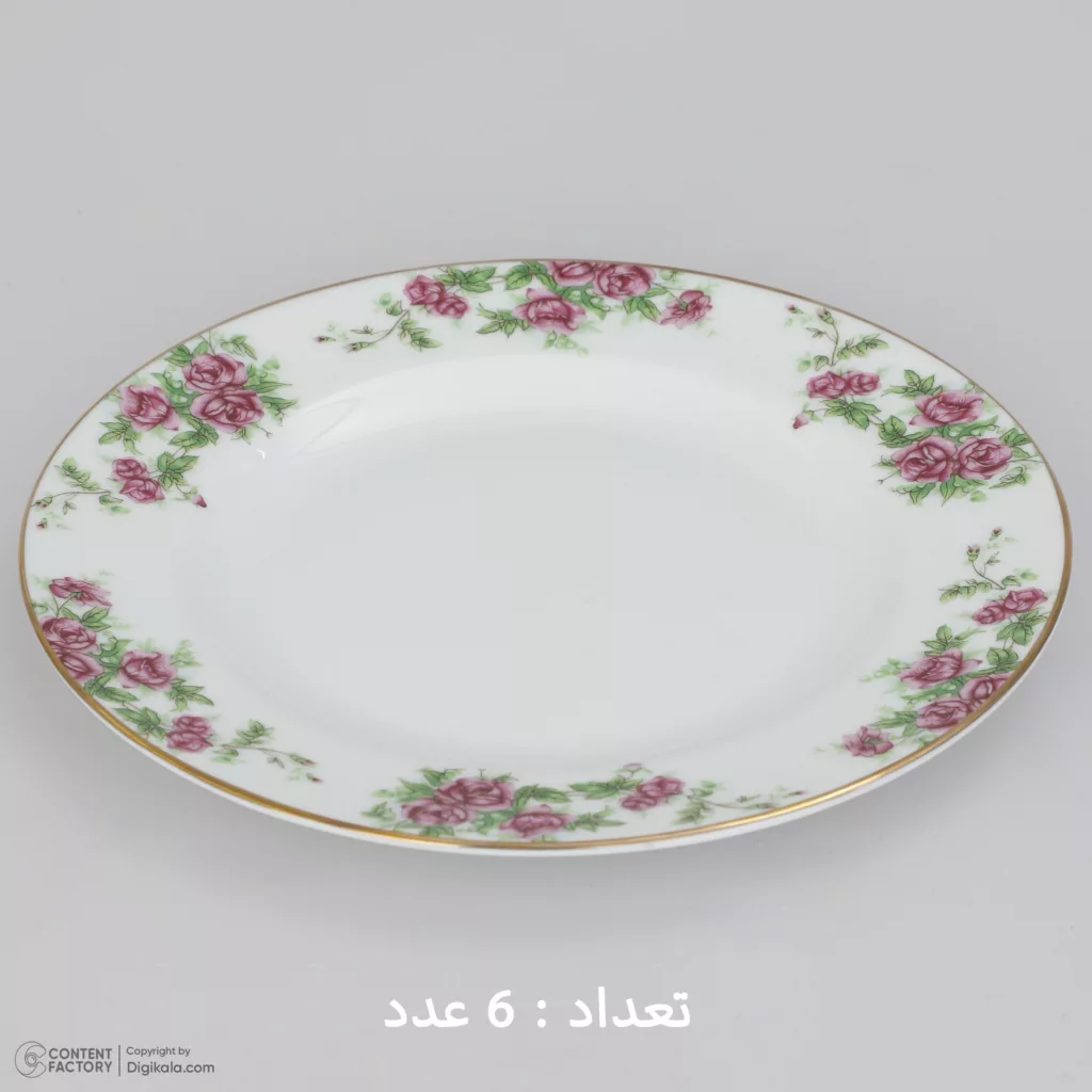 سرویس غذاخوری 28 پارچه چینی زرین ایران سری ایتالیا اف مدل Bidgol درجه یک