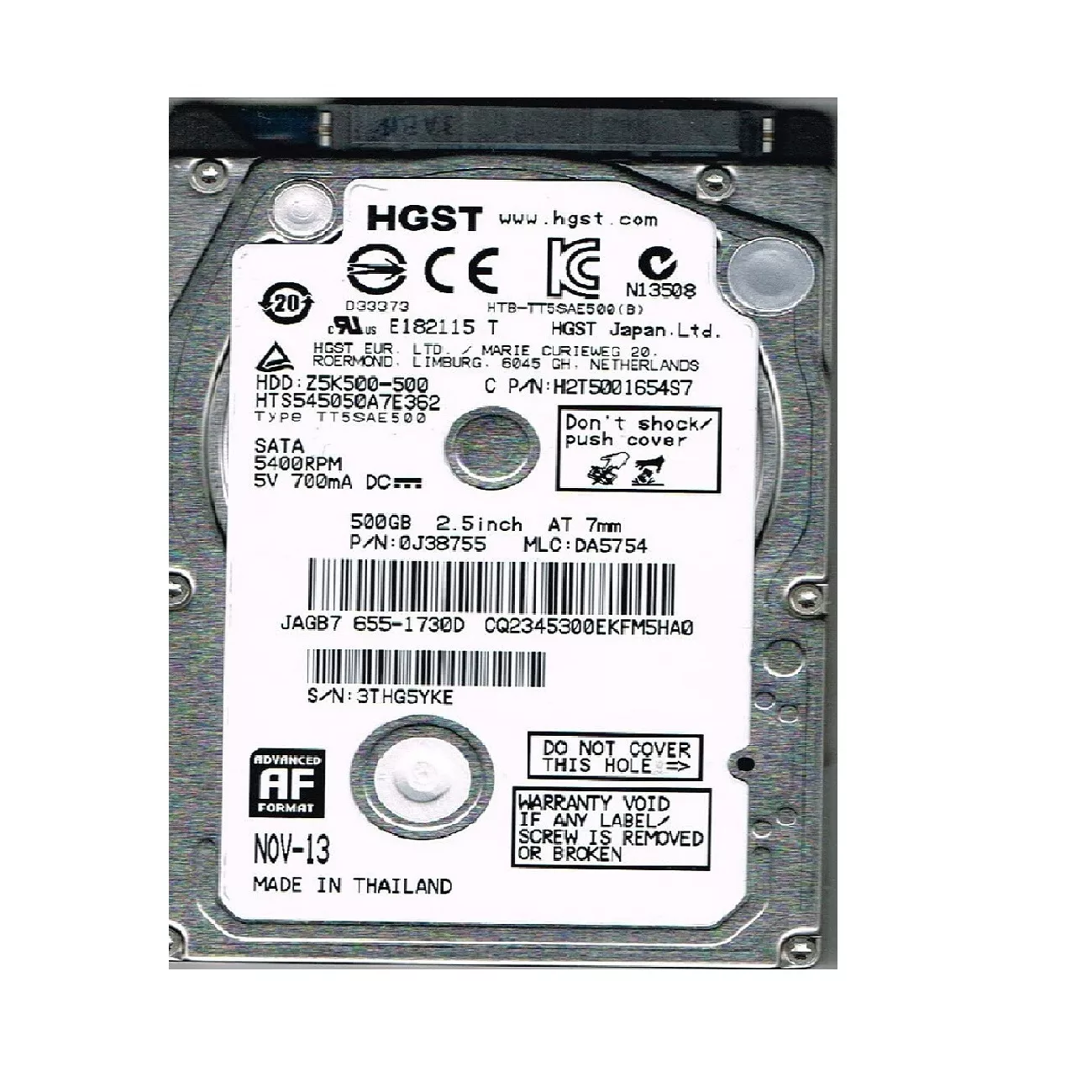 هارد دیسک اینترنال اچ جی اس تی مدل Z5K500-500 ظرفیت 500 گیگابایت