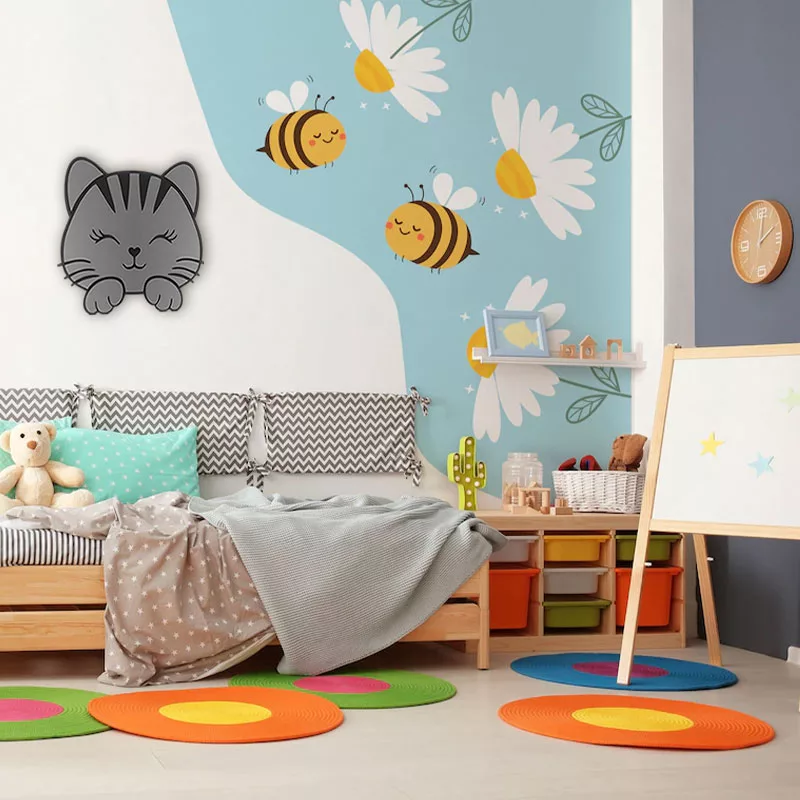 چراغ خواب اتاق کودک سان لیزر طرح گربه مدل ریموت دار