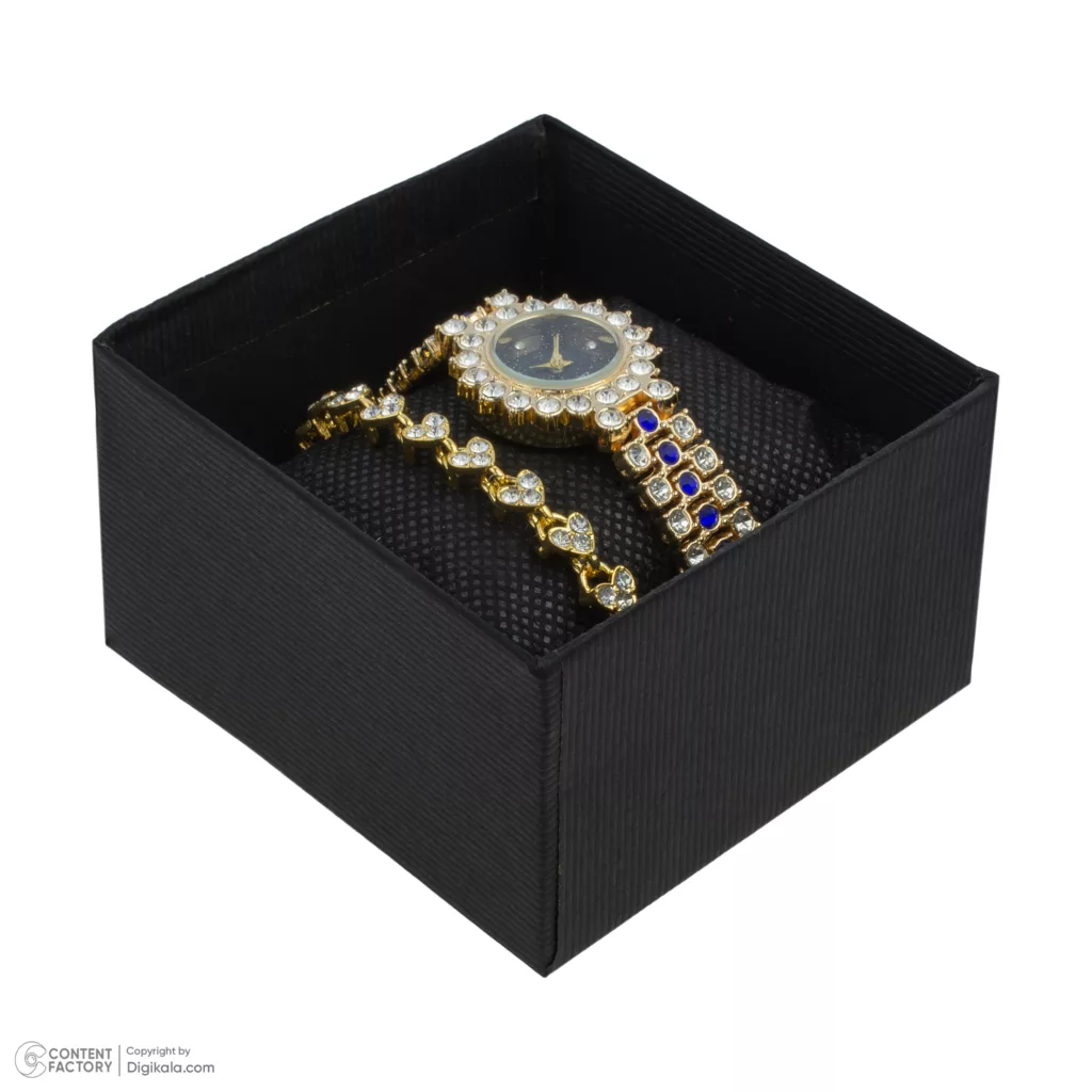 ست ساعت مچی عقربه ای و دستبند زنانه مدل B4