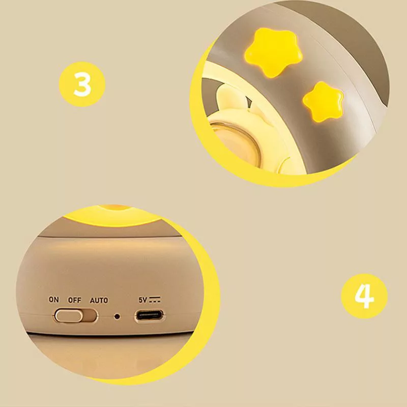 چراغ خواب اتاق کودک مدل لمسی رینگی طرح گربه