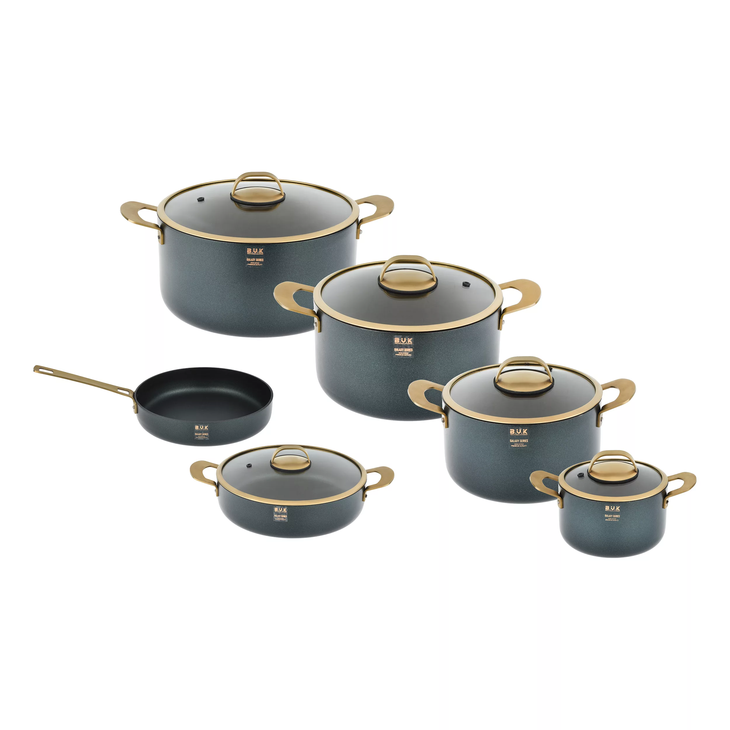 سرویس قابلمه و تابه گرانیتی 11 پارچه  بی وی کی مدل گلکسی کد VK714611