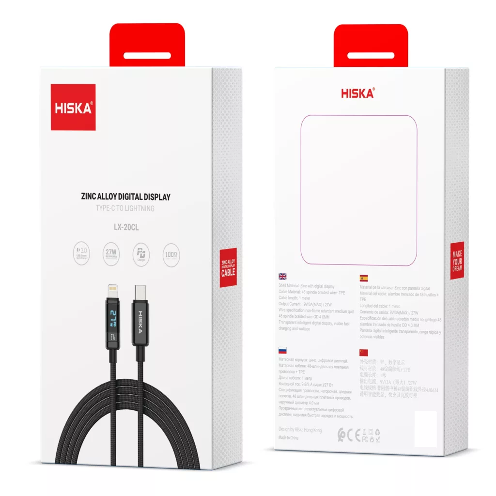 کابل تبدیل USB-C به لایتنینگ هیسکا مدل LX-20CL طول 1 متر