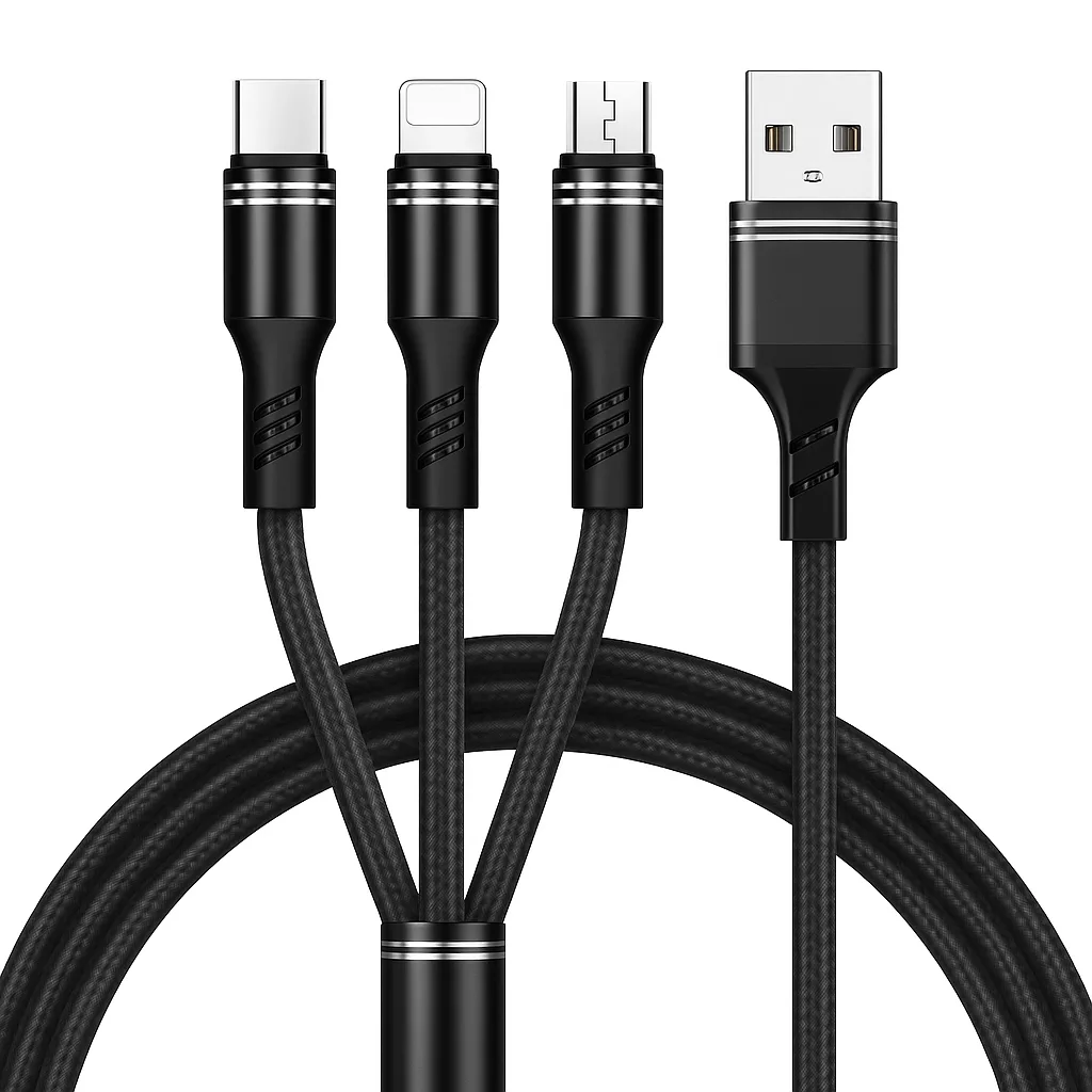 کابل تبدیل USB به micro USB / USB-C / لایتنینگ سمگپرس مدل دیتا پلاس طول یک متر