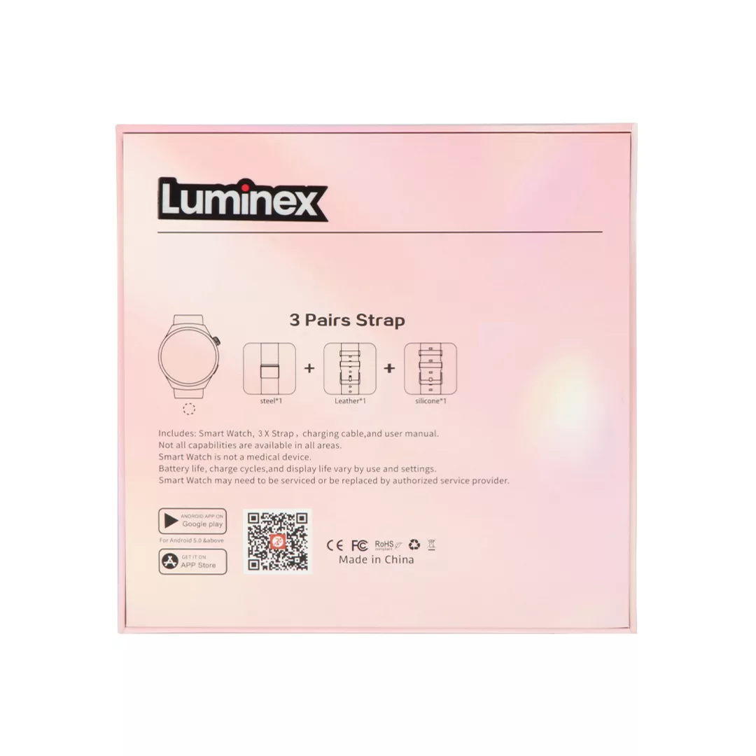 ساعت هوشمند 1.27 اینچی لومینکس مدل SK6 mini با بند سیلیکونی و فلزی و چرمی