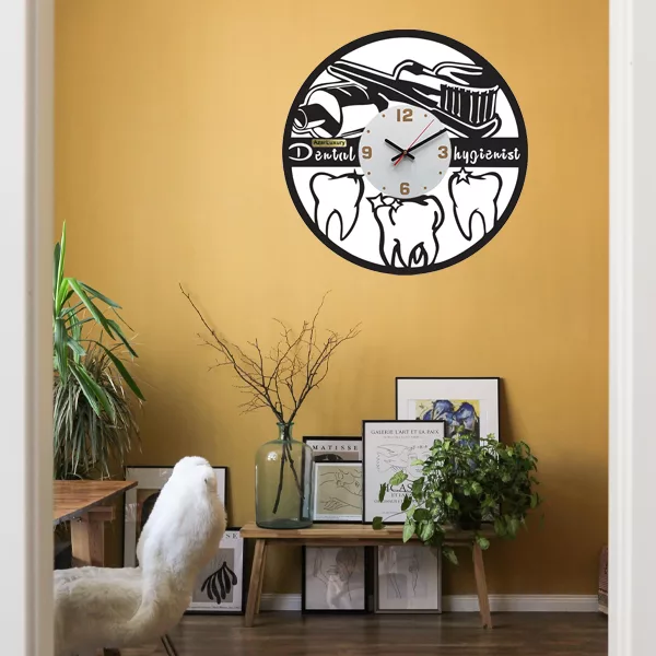 ساعت دیواری آذرلاکچری مدل دندانپزشکی کد Dan05