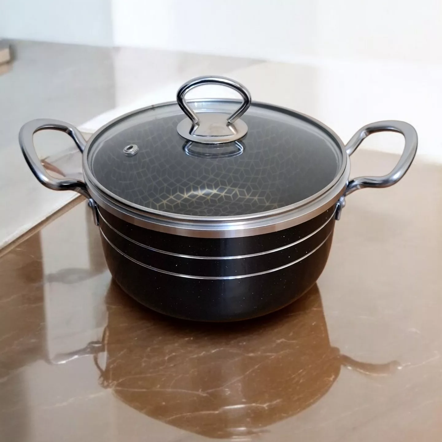 سرویس قابلمه و تابه گرانیتی 7 پارچه آوا فرجام مدل آریو