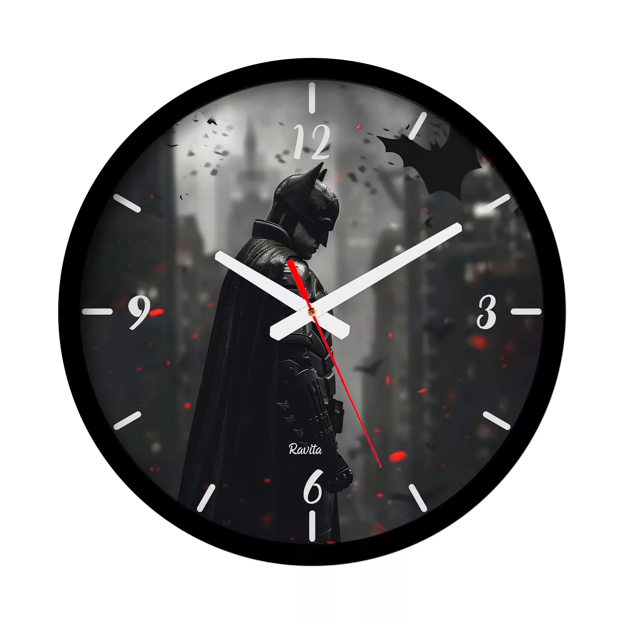 ساعت دیواری کوارتز راویتا مدل بتمن کد 3636