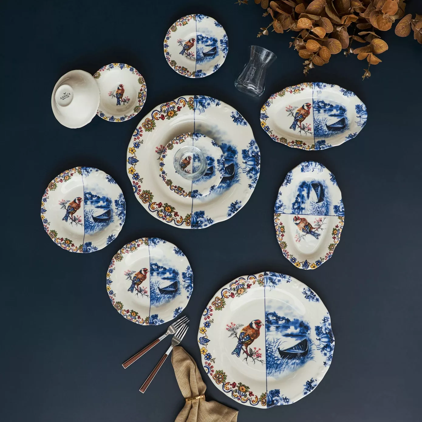 سرویس صبحانه‌خوری 26 پارچه 6 نفره کاراجا مدل Leland Birdy