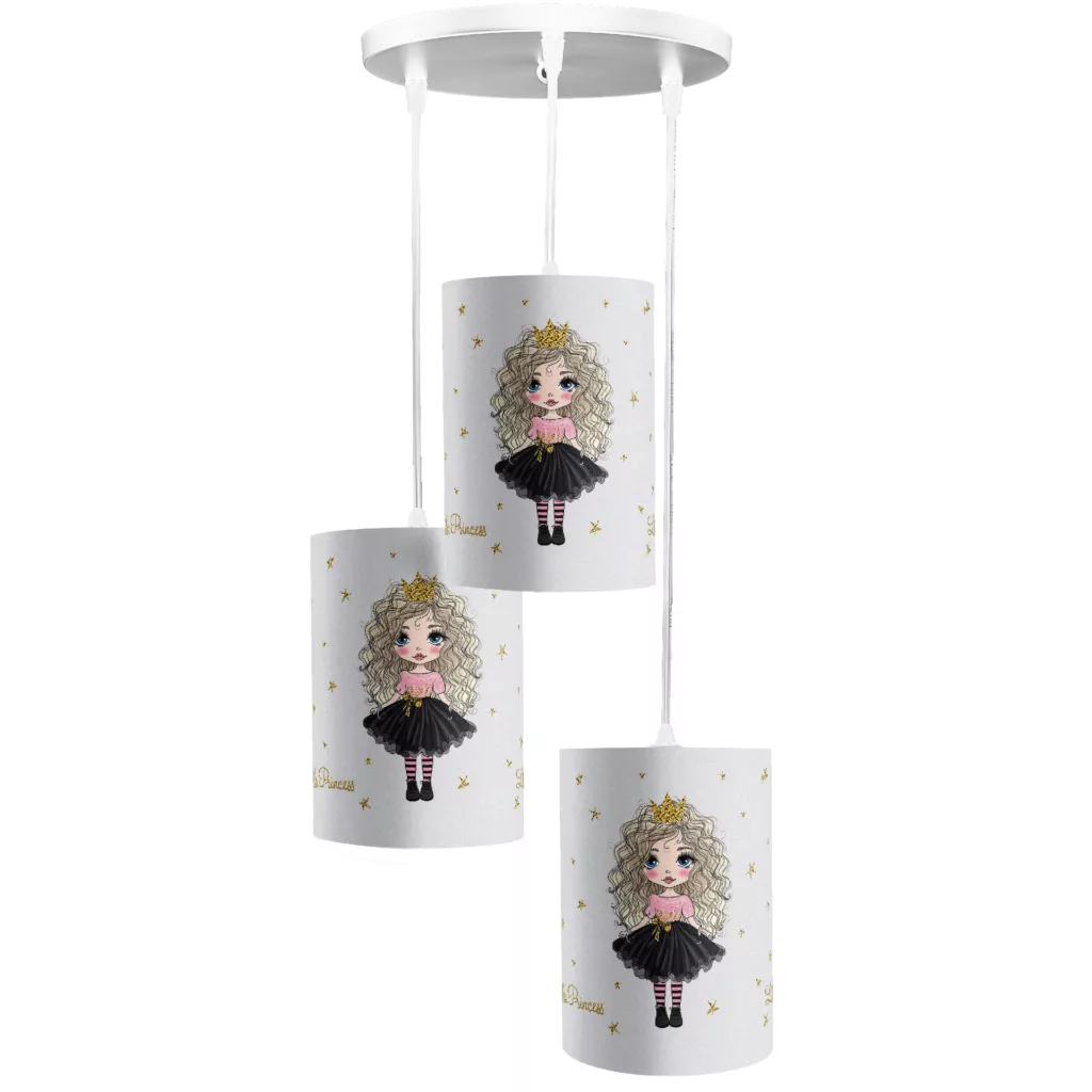 لوستر کودک طرح دختر موفرفری مدل LBR-PD3-010