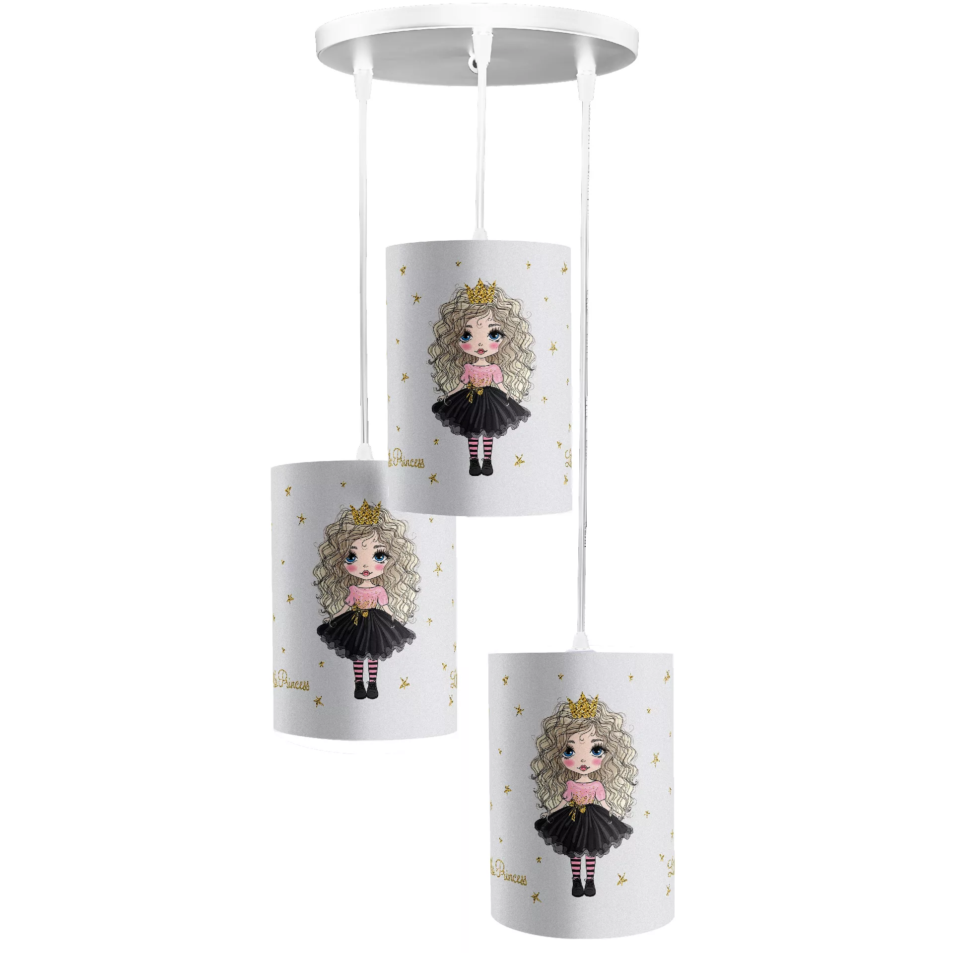 لوستر کودک طرح دختر موفرفری مدل LBR-PD3-010