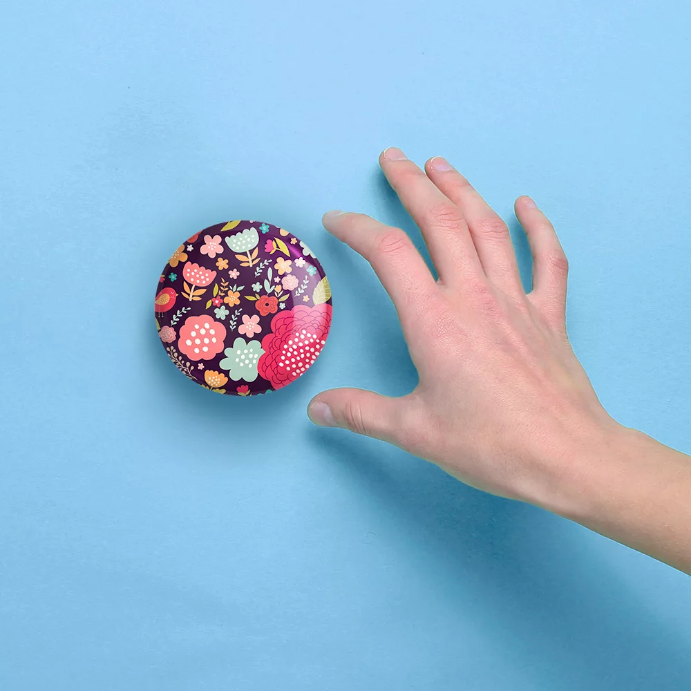 آینه جیبی خندالو مدل گل گلی کد 29059