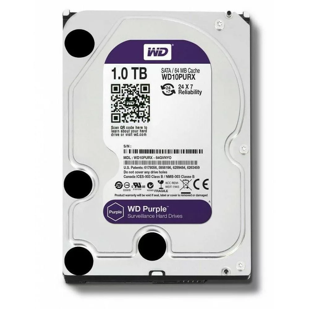 هارددیسک اینترنال وسترن دیجیتال مدل Purple WD10PURX ظرفیت 1 ترابایت