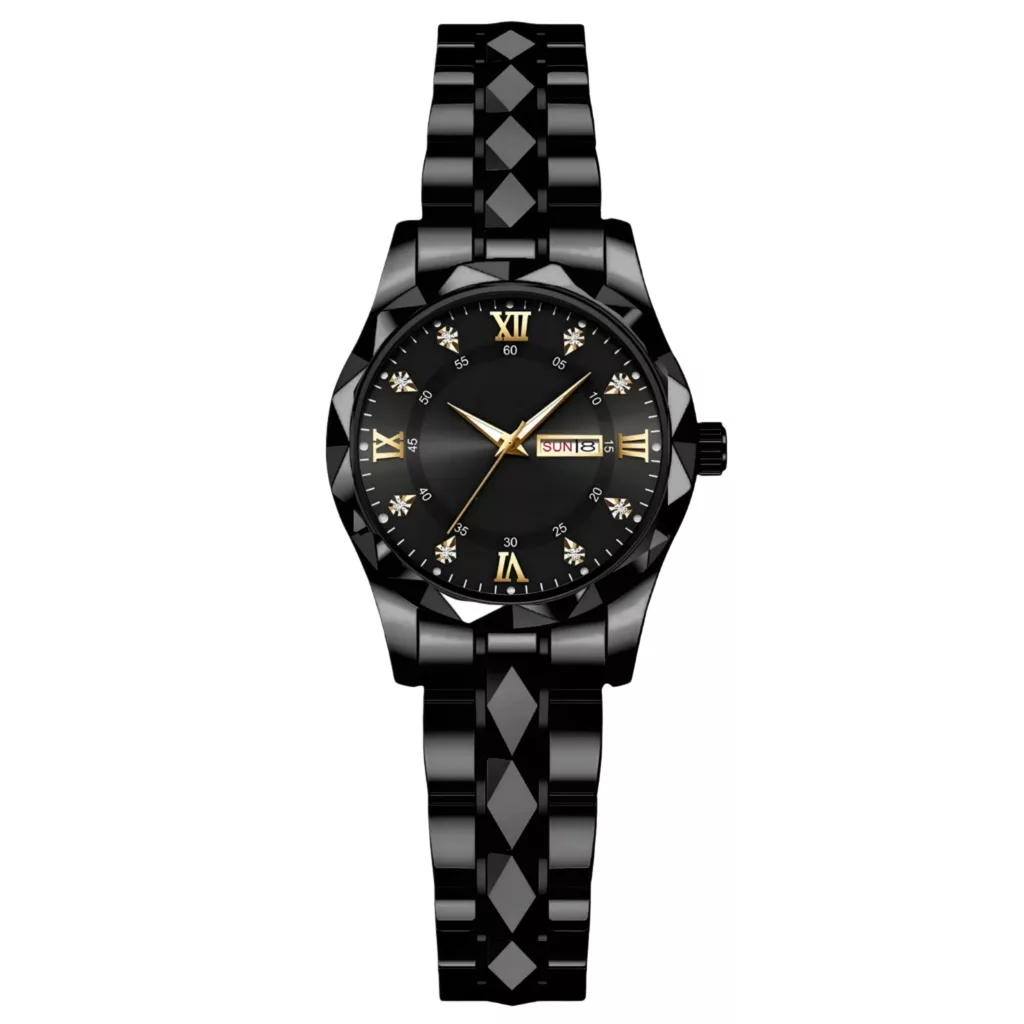 ساعت مچی عقربه‌ای زنانه مدل کوارتز کلاسیک دی دیت بند استیل طرح تراش الماسی کد C1.9