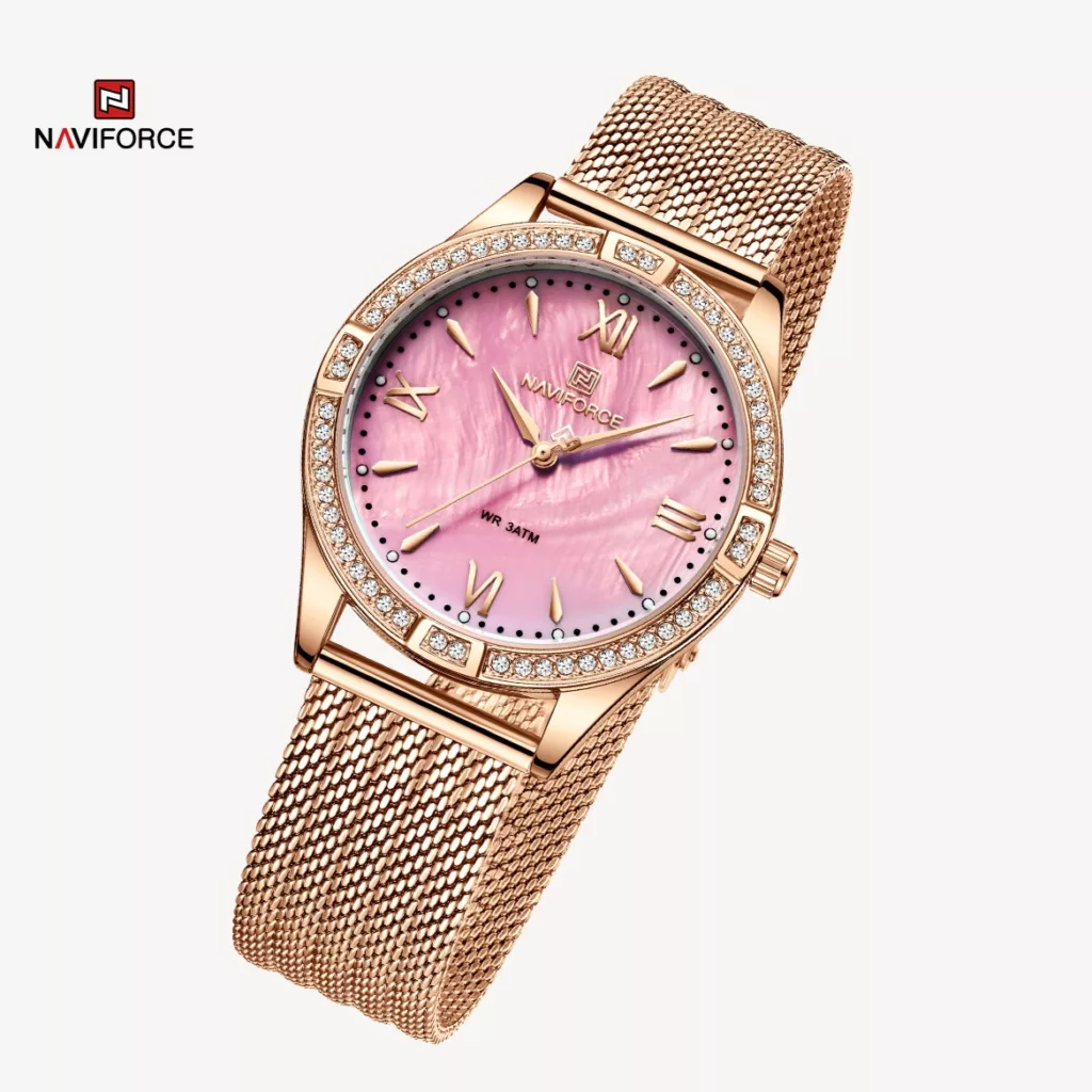 ساعت مچی عقربه ای زنانه نیوی فورس مدل NF5028نگین