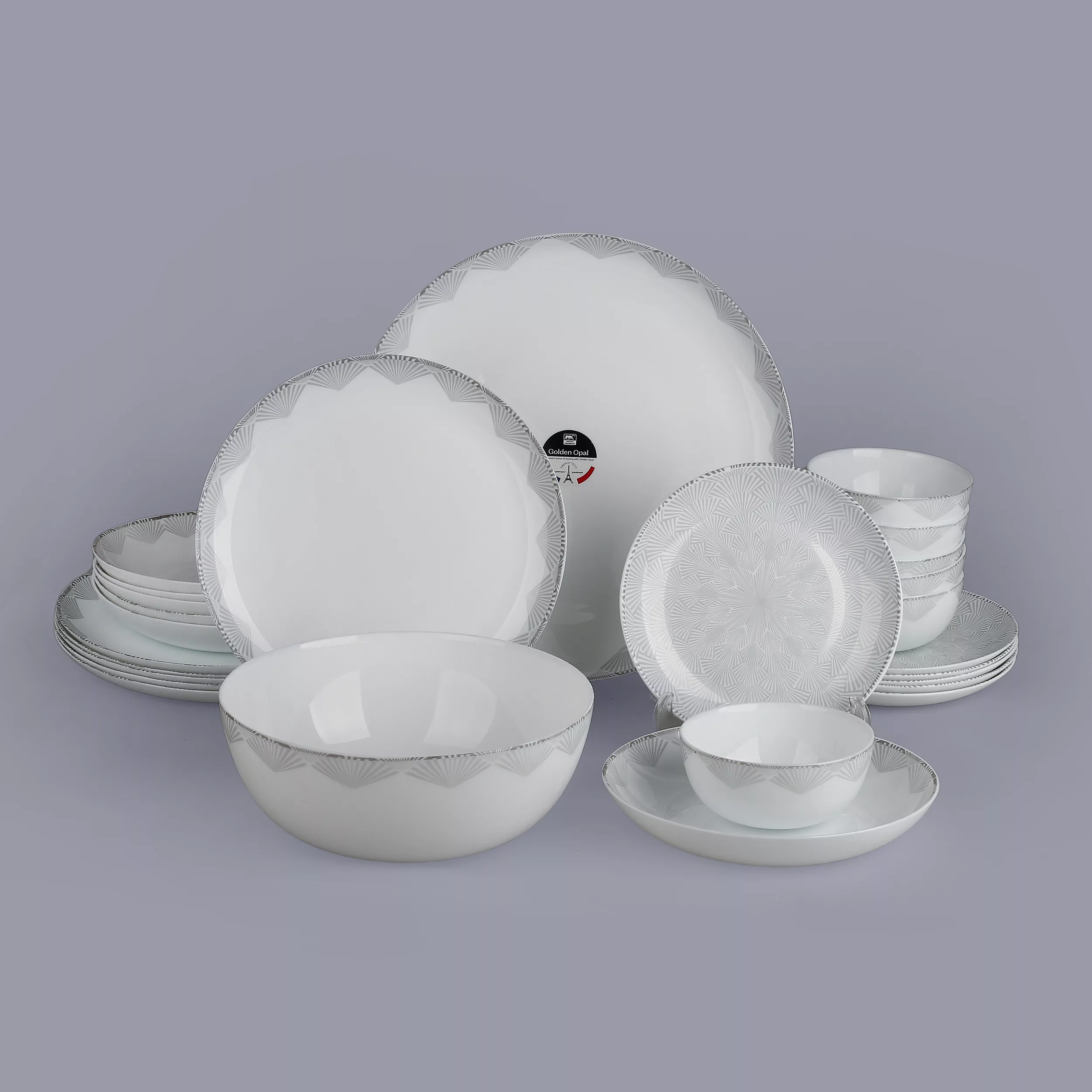 سرویس غذاخوری 26 پارچه 6 نفره گلدن اوپال مدل دیوالی طرح آنجل