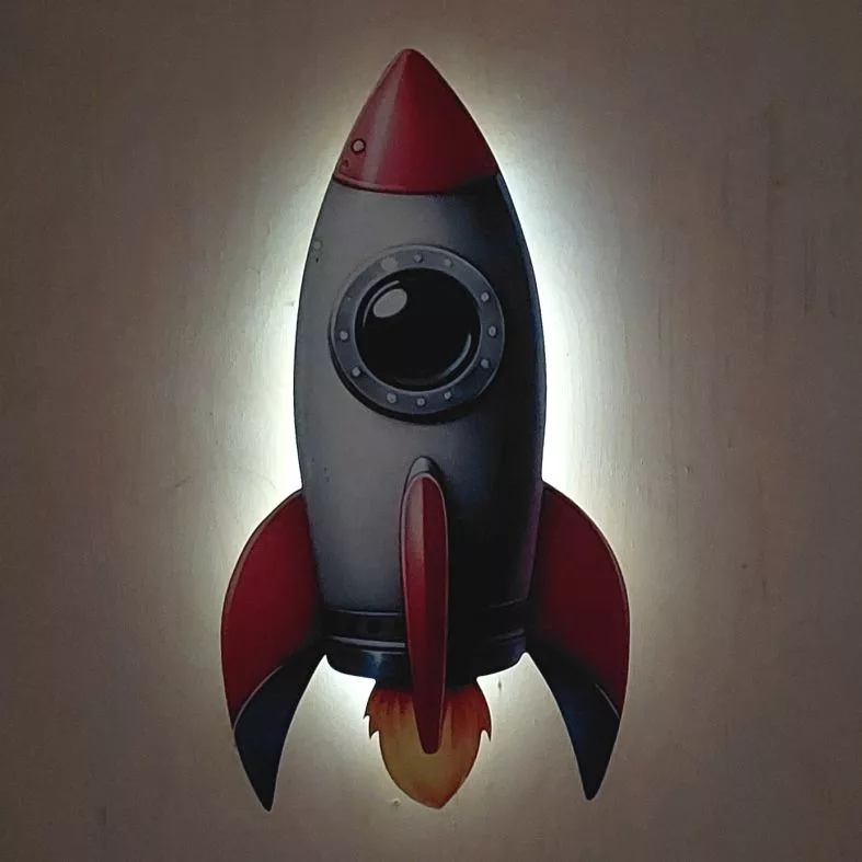 چراغ خواب اتاق کودک مدل موشک lU092