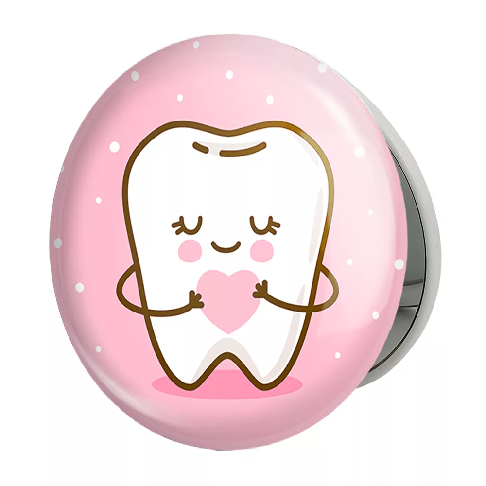 آینه جیبی خندالو طرح دندان و دندان پزشکی کودکانه مدل تاشو کد 36724