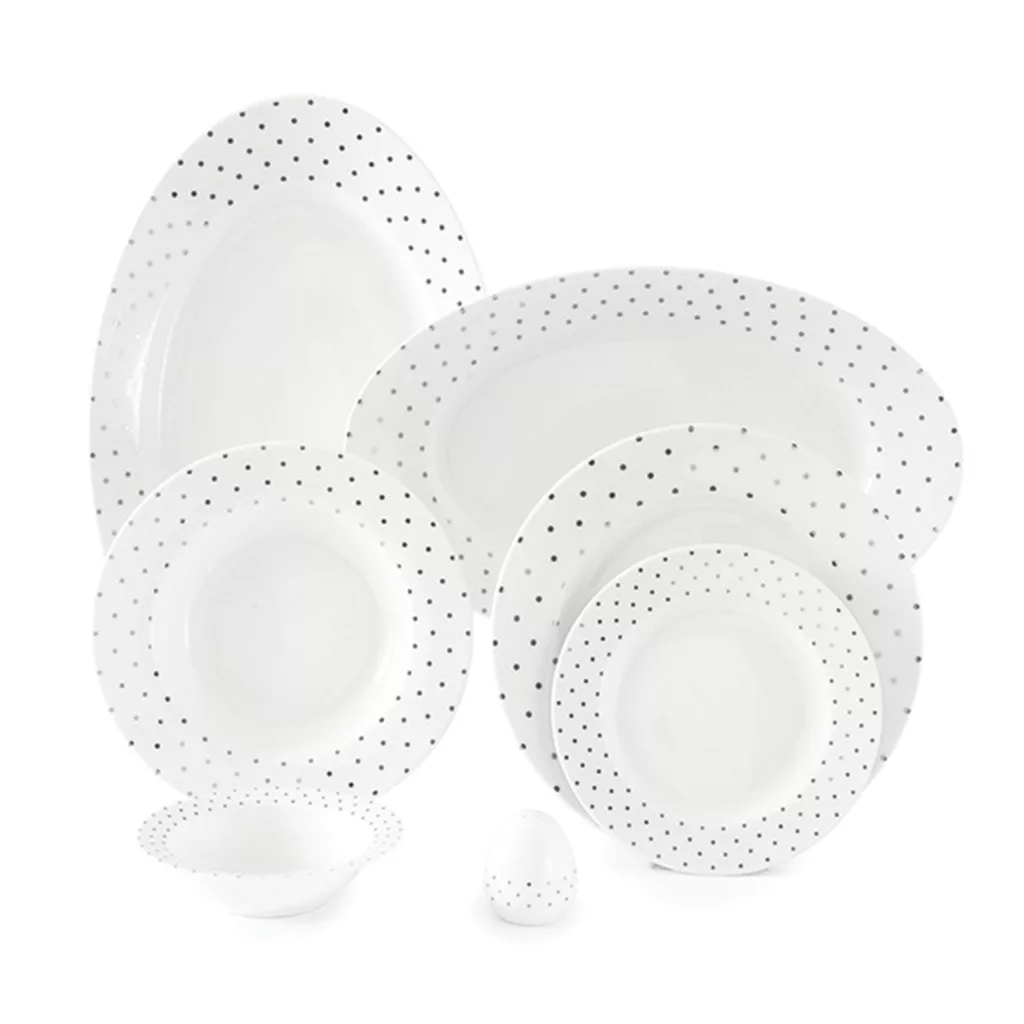 سرویس غذاخوری 28 پارچه چینی زرین ایران سری ایتالیا اف مدل اسپاتی درجه یک