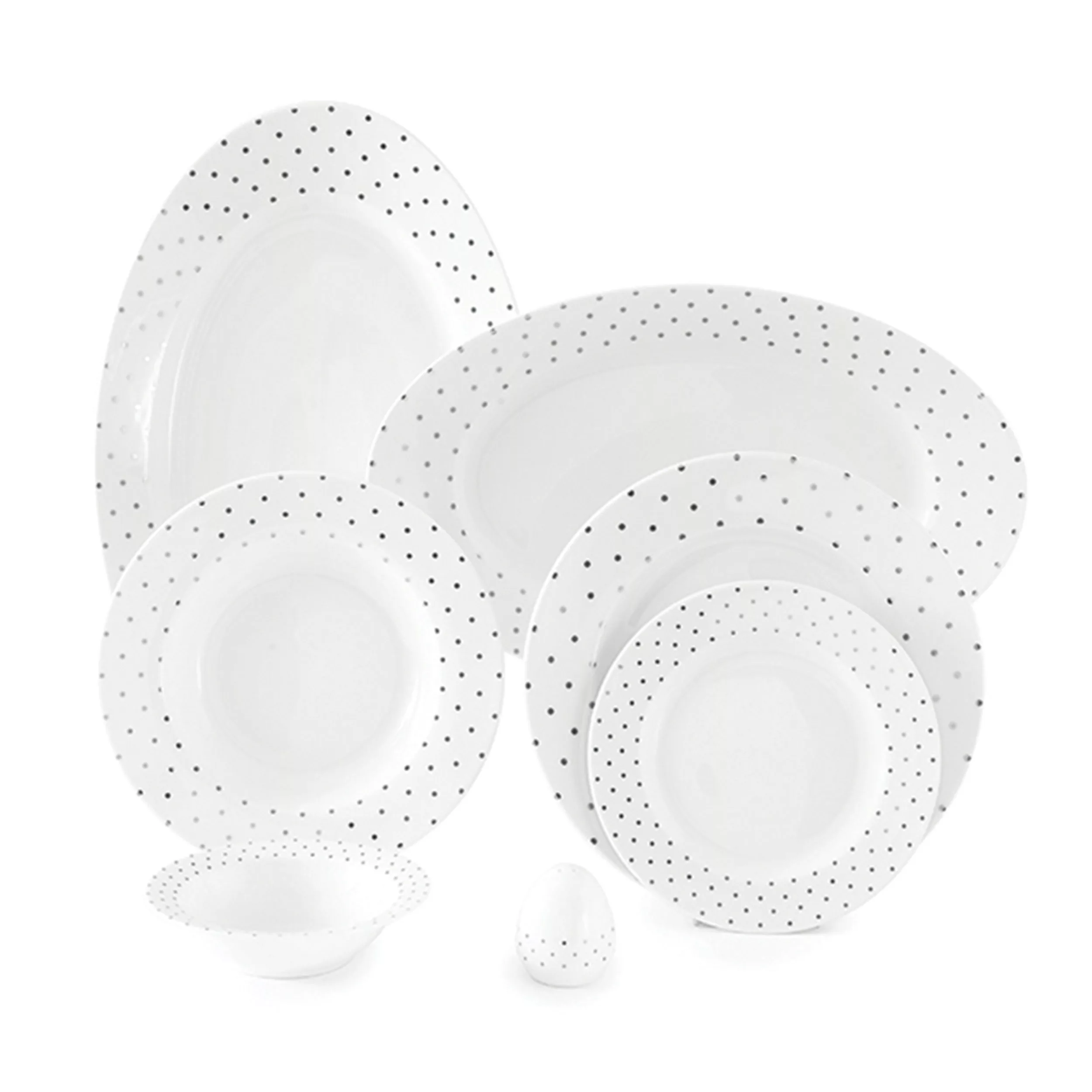 سرویس غذاخوری 28 پارچه چینی زرین ایران سری ایتالیا اف مدل اسپاتی درجه یک