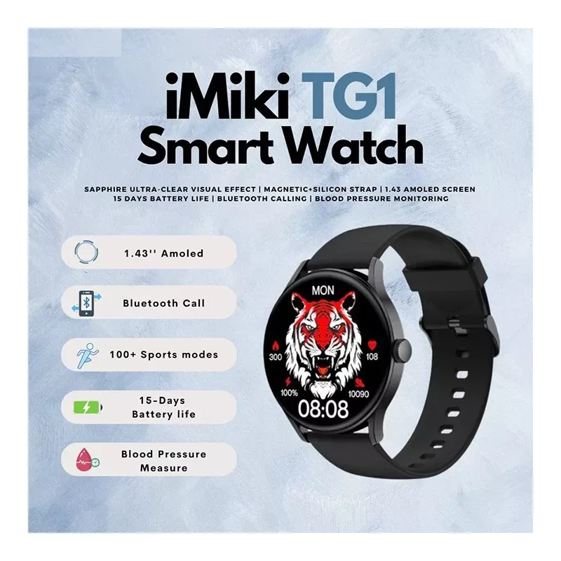 ساعت هوشمند ایمیکی مدل MOH SPORT T1 SMART HOME دارای قابلیت های قابلیت مکالمه از طریق بلوتوث، پشتیبانی از زبان فارسی در منو و سیستم‌عامل بند سیلیکون