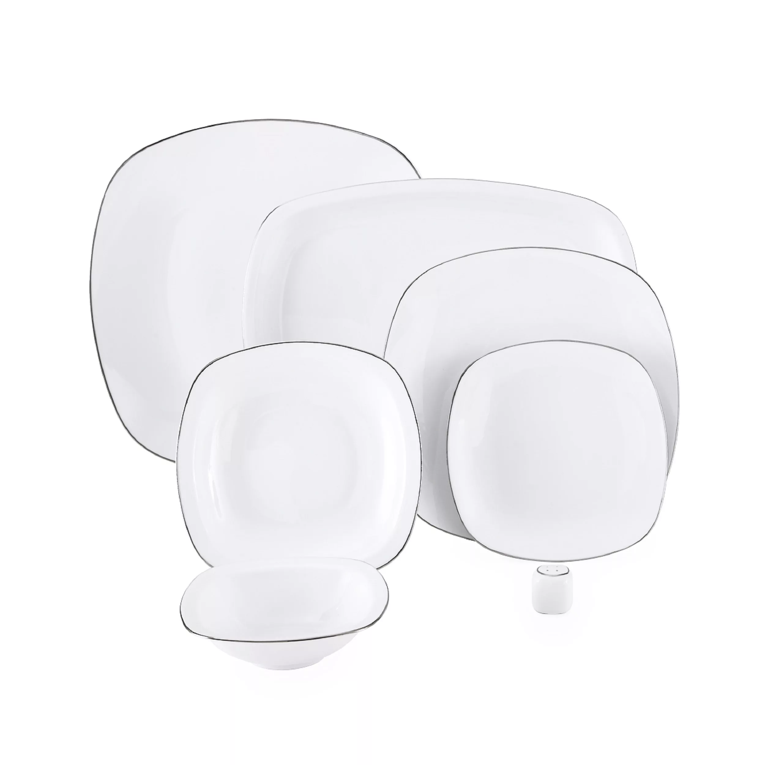 سرویس 27 پارچه غذاخوری چینی زرین ایران سری کواترو مدل سمن درجه یک