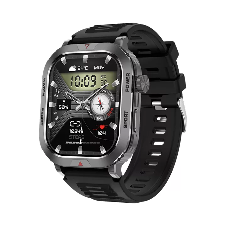 ساعت هوشمند 42 میلی متری توزو مدل CR017 با بند استیل به همراه 2 بند سیلیکون و برزنتی