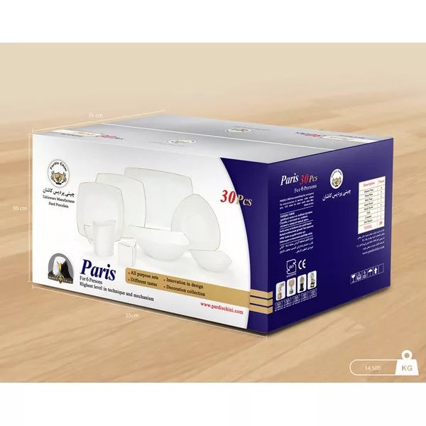 سرویس غذاخوری چینی پردیس طرح آوا 30 پارچه