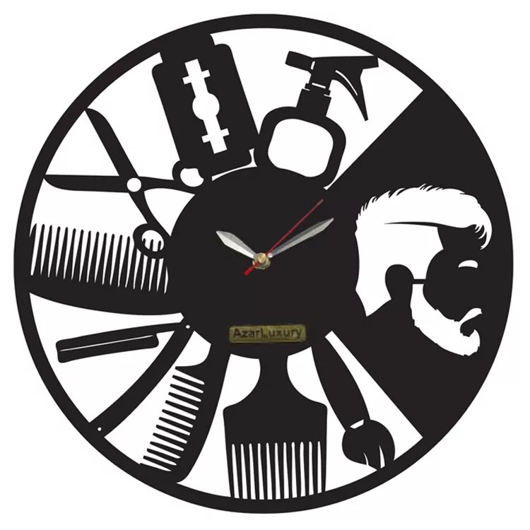 ساعت دیواری آذرلاکچری مدل آرایشگاه کد001