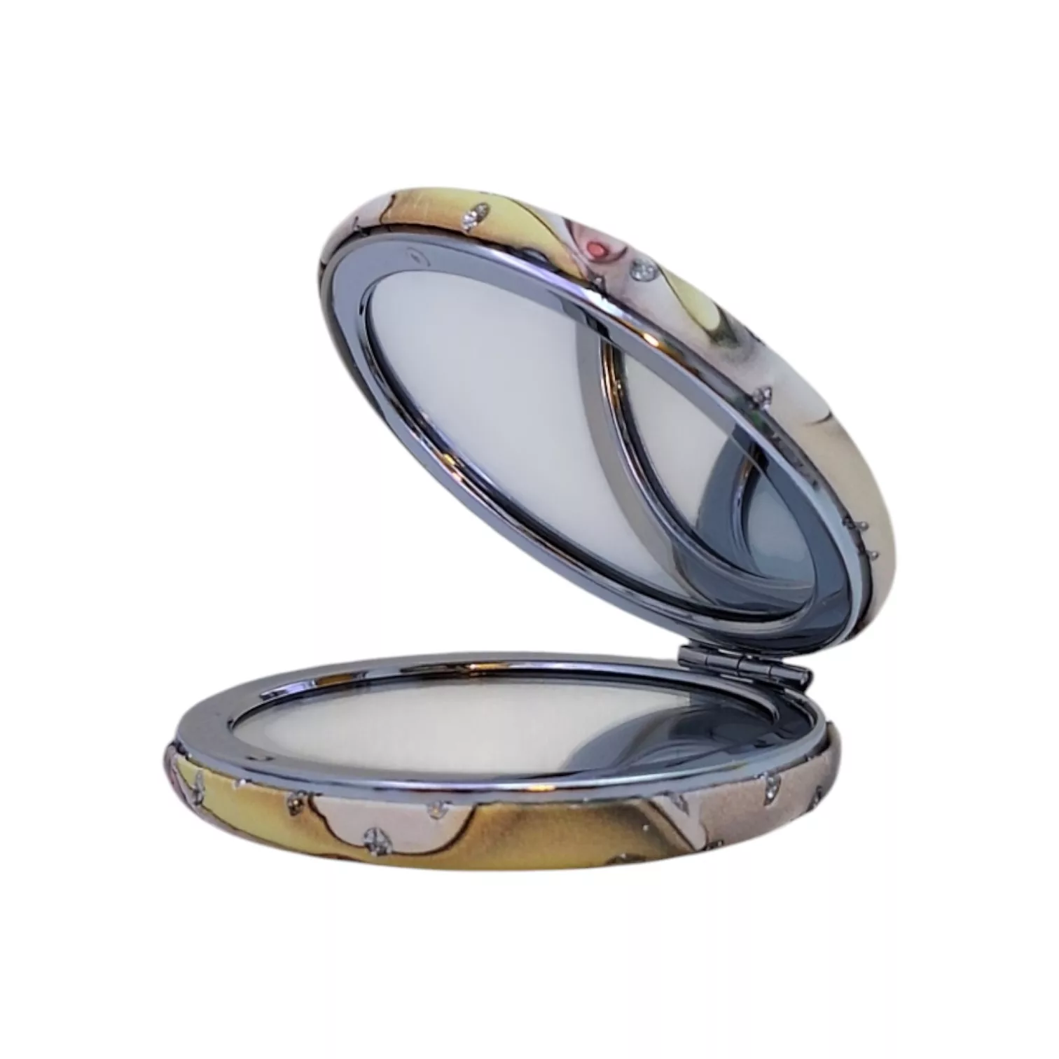 آینه آرایشی تاشو جیبی مدل دوطرفه طرح یونیکورن کد 1001