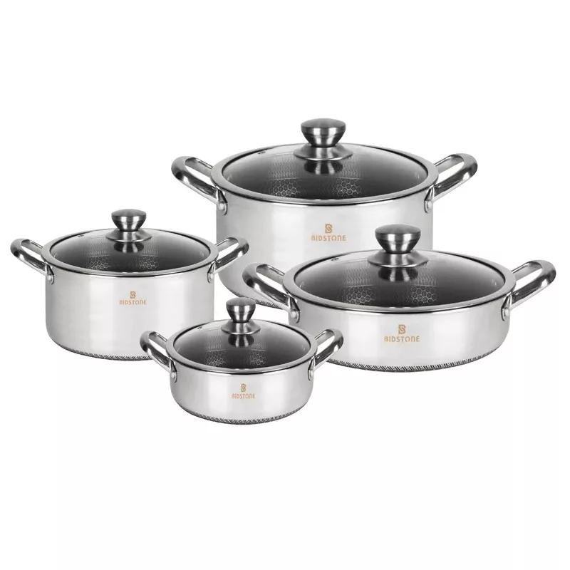 سرویس قابلمه و تابه استیل 8 پارچه بیدستون مدل ‌BSN8