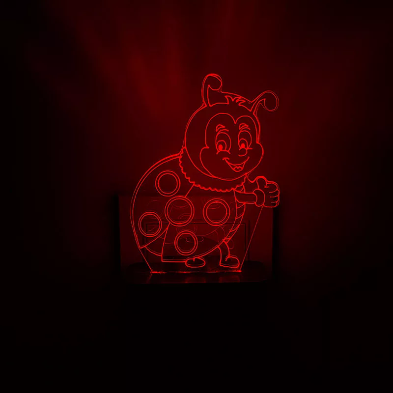 چراغ خواب اتاق کودک طرح کفشدوزک مدل دیواری