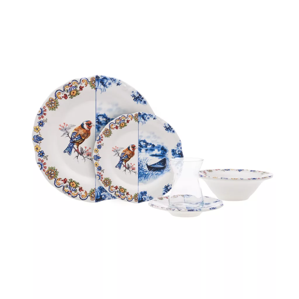 سرویس صبحانه‌خوری 26 پارچه 6 نفره کاراجا مدل Leland Birdy