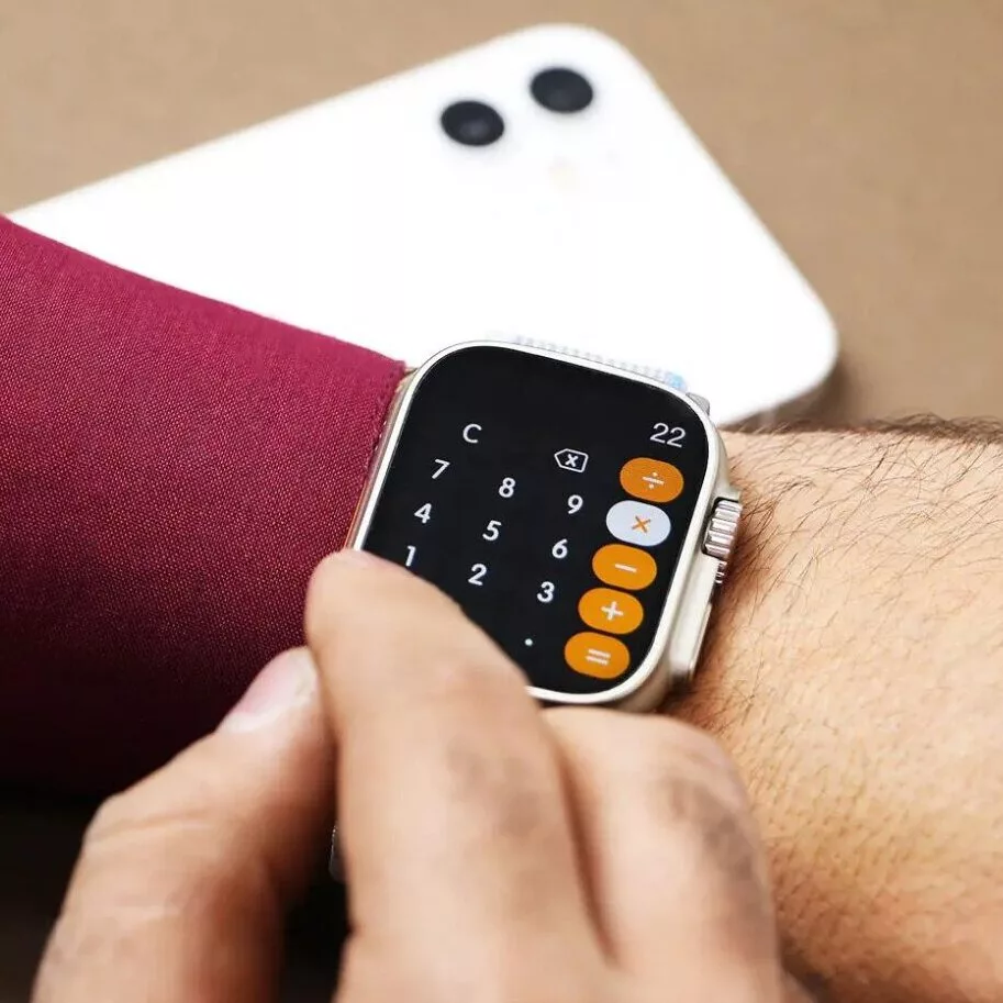 ساعت هوشمند ۴۹ میلیمتری تی ۸۰ مکس مدل SEVEN PLUS ONE 7+1 با بند فلزی و سیلیکونی