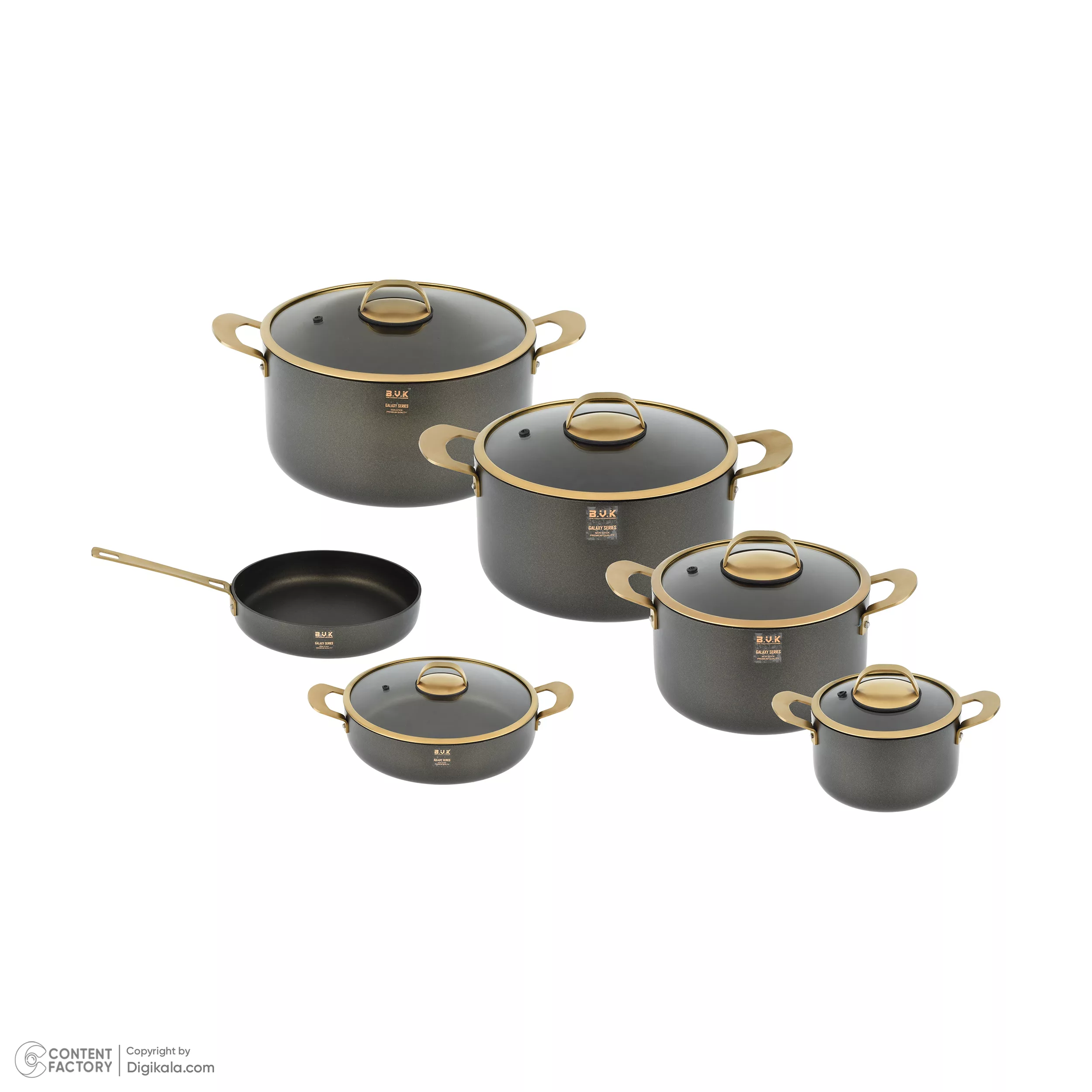 سرویس قابلمه و تابه گرانیتی 11 پارچه  بی وی کی مدل گلکسی کد VK714611