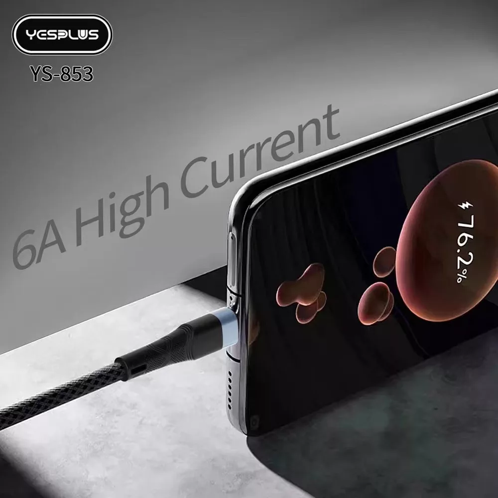 کابل تبدیل USB به USB-C یس پلاس مدل SUPER FAST CHARGE 6A طول 1 متر