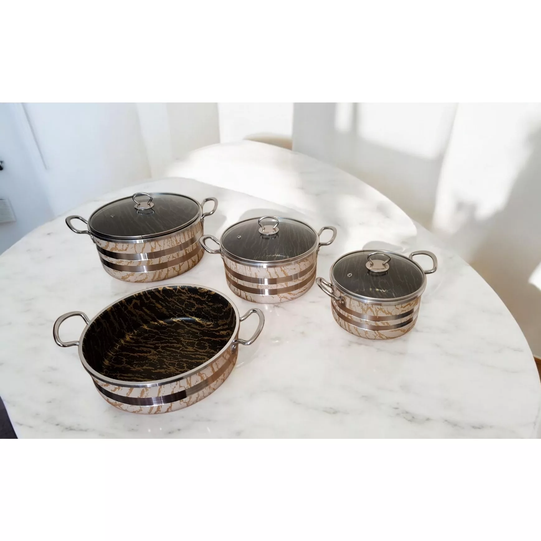 سرویس قابلمه و تابه 7 پارچه آوا فرجام مدل مارلین