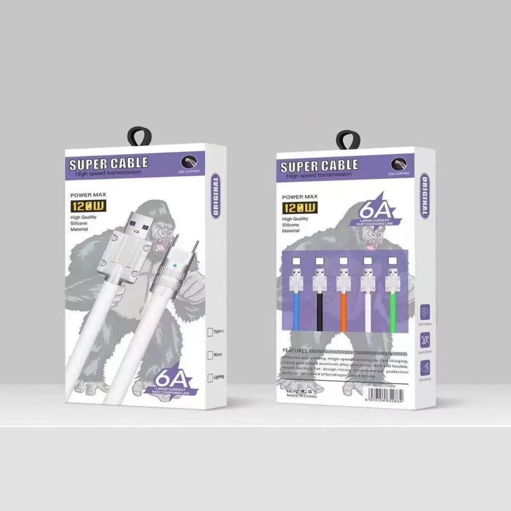 کابل تبدیل  USB به USB-C سوپر فست مدل 120W طول 1.2 متر