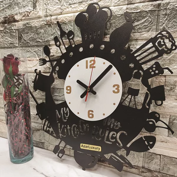 ساعت دیواری آذرلاکچری طرح کافی شاپ و رستوران کد Caf02