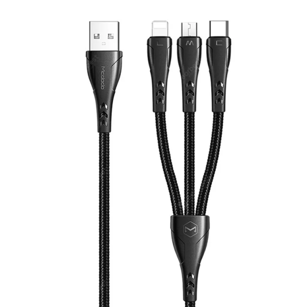 کابل تبدیل USB به Micro USB/ USB-C / لایتنینگ مک دودو مدل ca-6960 طول 1.2 متر