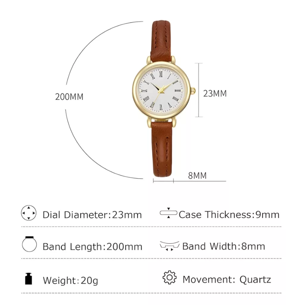 ساعت مچی عقربه ای زنانه مدل کلاسیک بند چرم کد 2